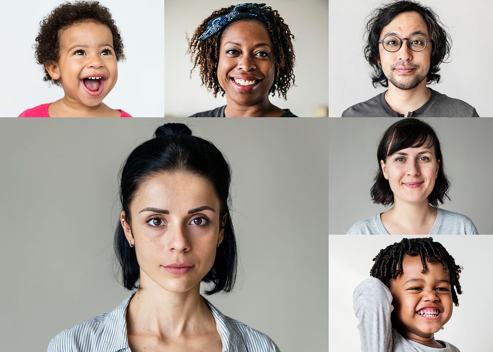 Face portraits of multi ethnicities people