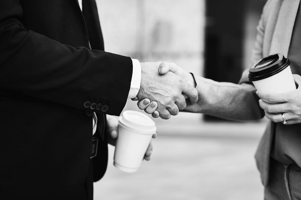 Business handshake as a greeting