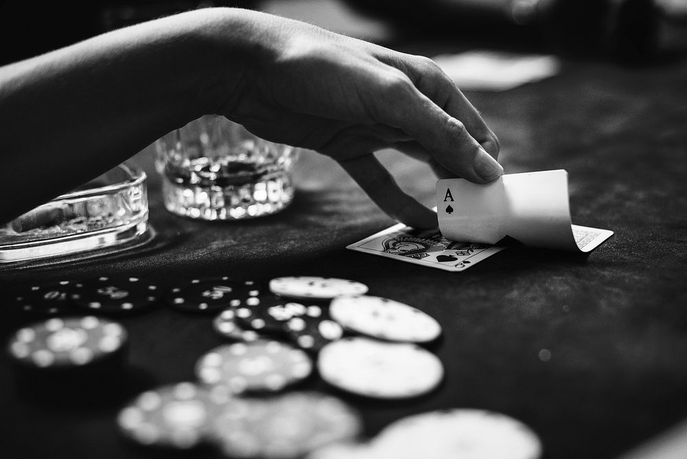 People playing poker and gambling