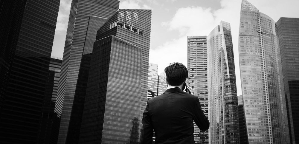 Asian businessman in a city