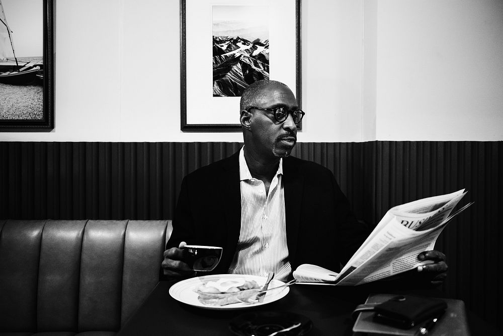 Businessman in restaurant for a meal