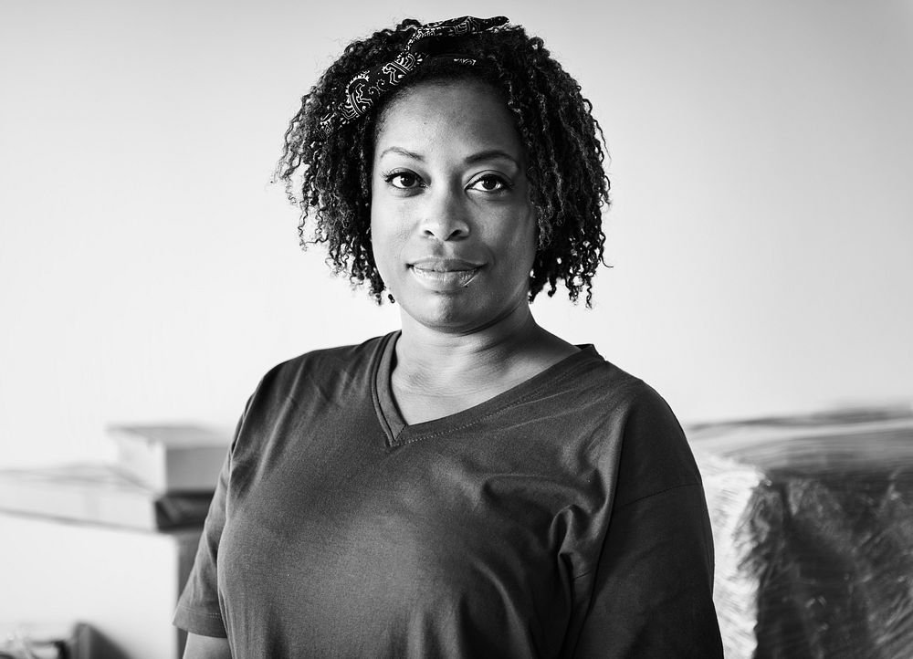 Portrait of a cheerful african american woman