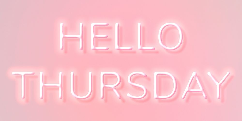 Hello Thursday neon pink typography