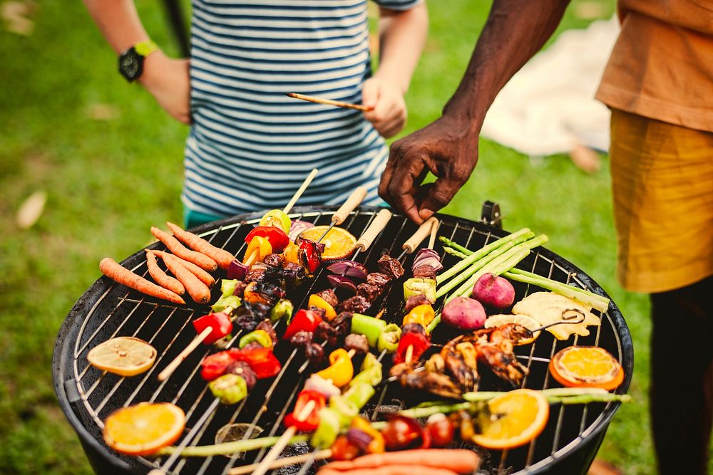 Barbecue dinner at a summer party