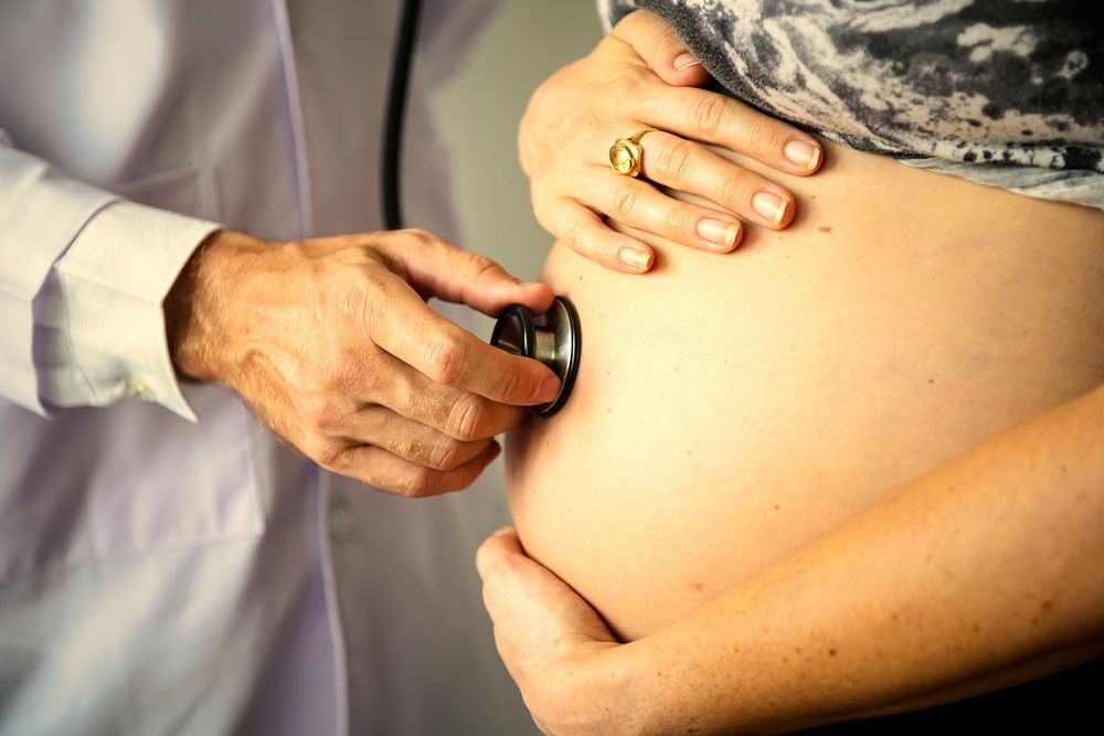 Pregnant woman getting a health check up