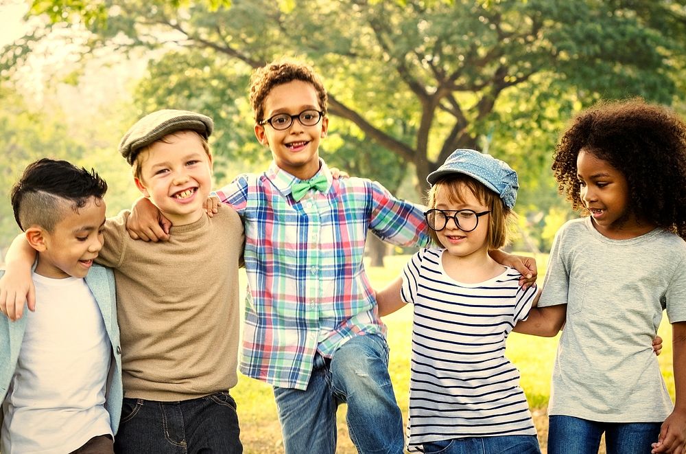 Happy kids in the park