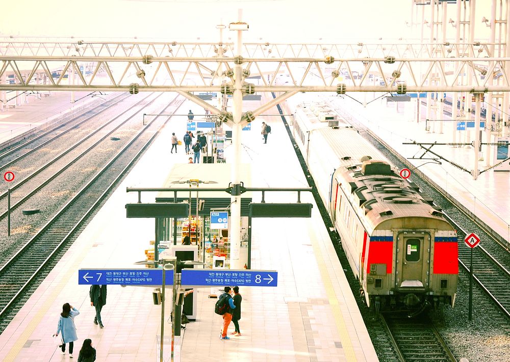 Railway platform in Seoul, South Korea