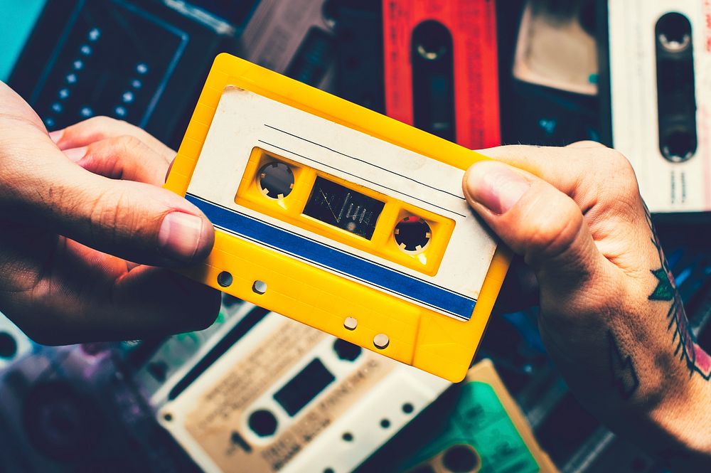 Retro revival of vintage cassette tapes