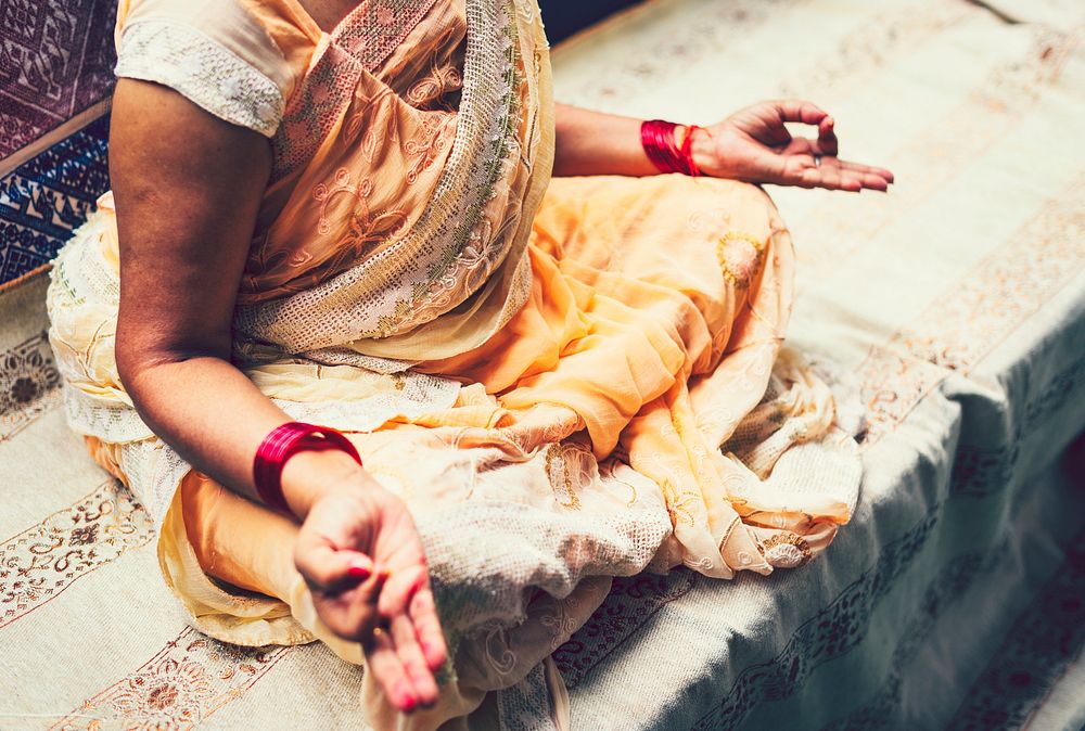 Indian woman in meditation pose