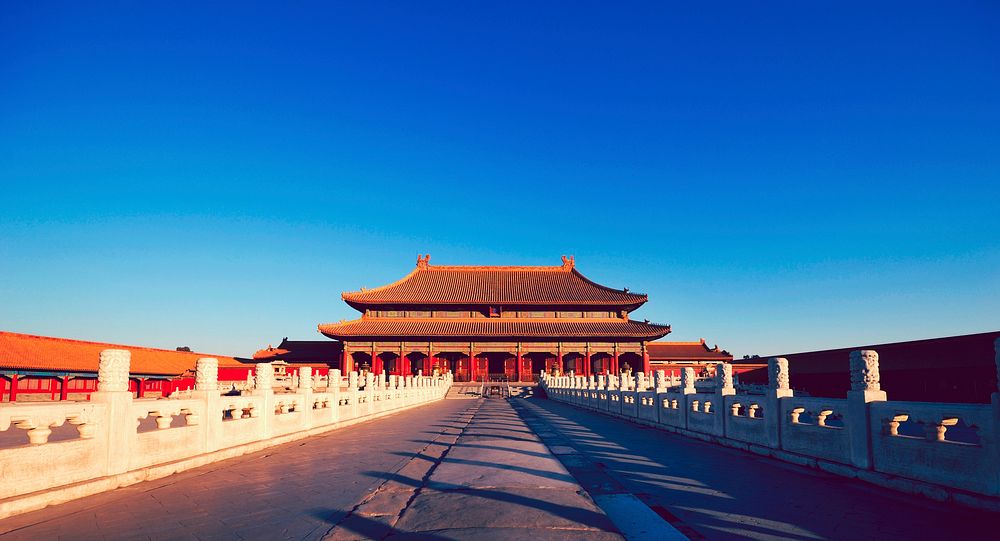 The enchanting Forbidden City in Beijing in the early morning sunlight