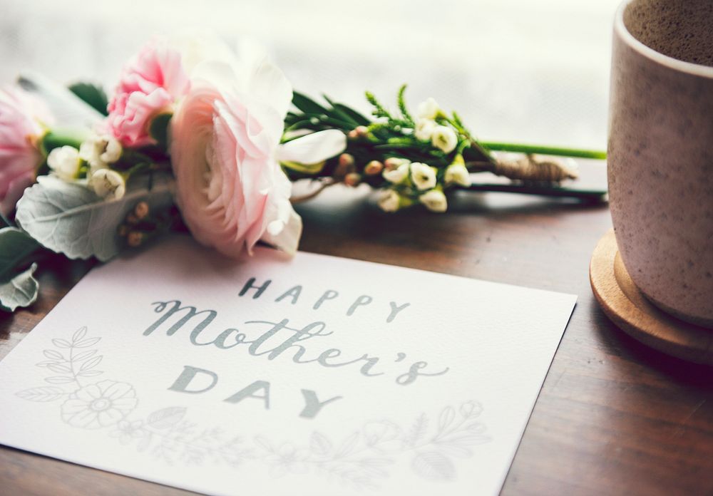 Mothers day card with flowers