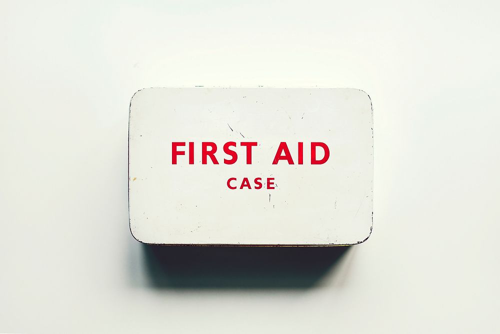 Vintage white first aid case