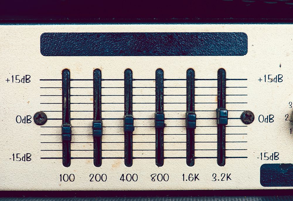 Closeup of a music equalizer