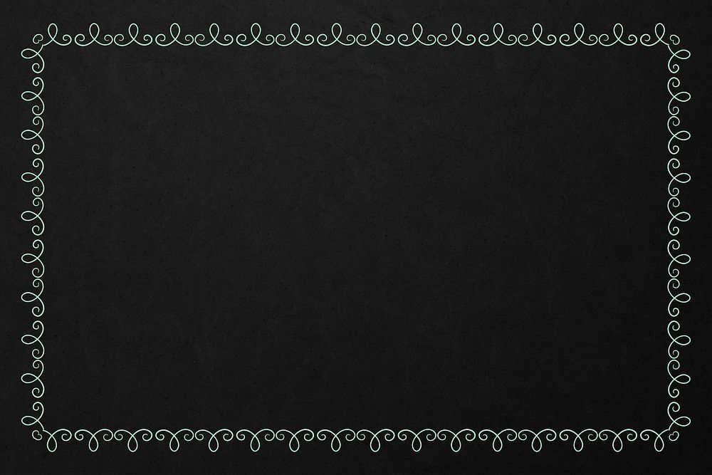 Green ornamental frame on a black background design element