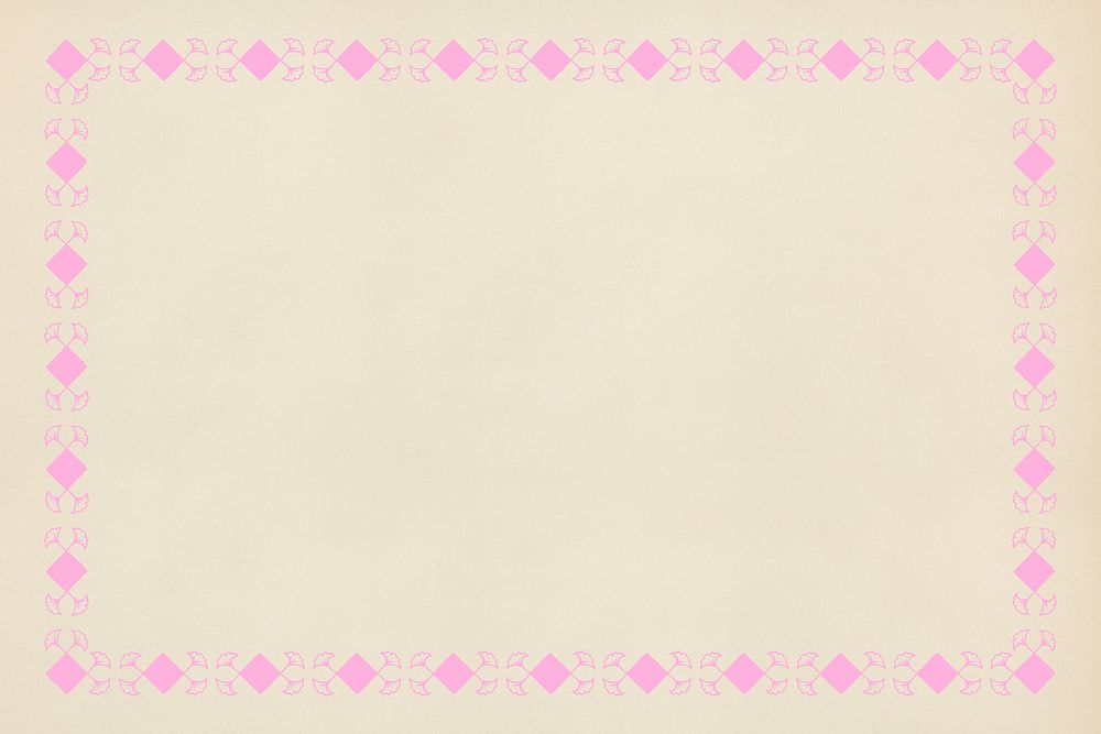 Pink ornamental frame on a beige background design element