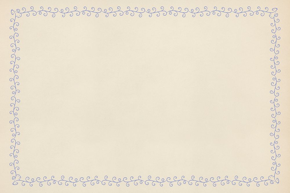 Blue ornamental frame on a beige background design element