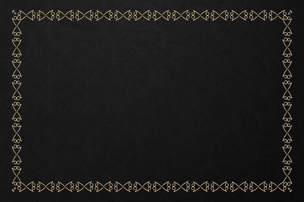 Beige tribal frame on a black background design element