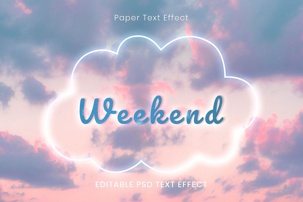 Paper editable psd text effect template
