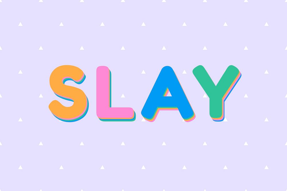 Slay word typography boldface font 