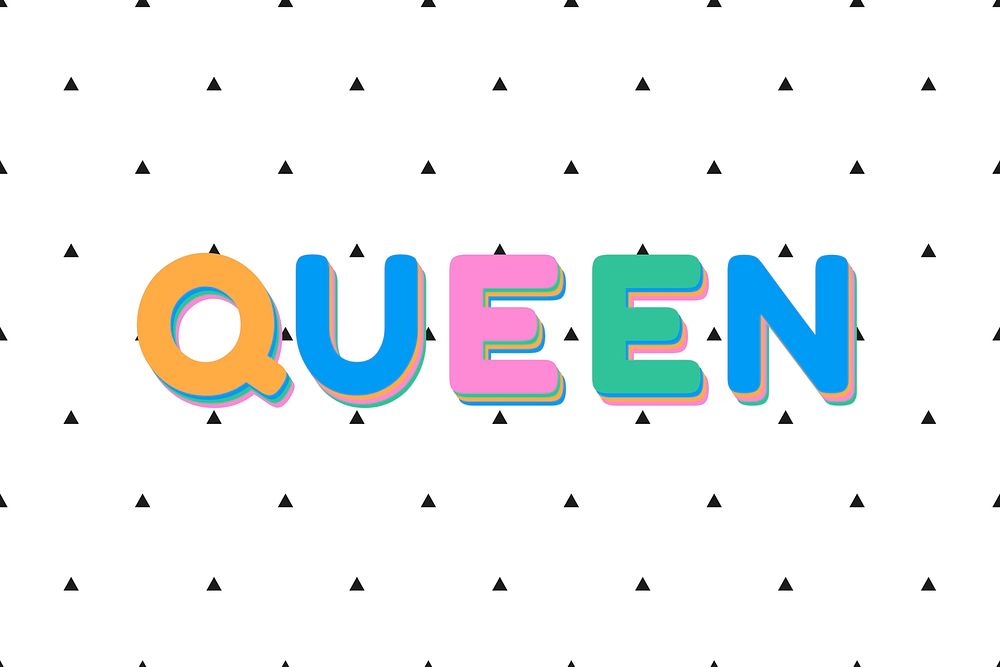 Queen bold text typography font