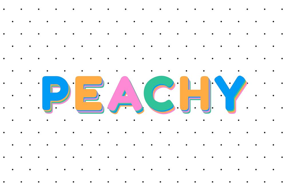Peachy colorful letter smooth font illustration