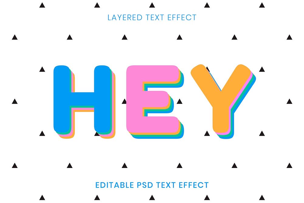 Hey greeting editable psd text effect