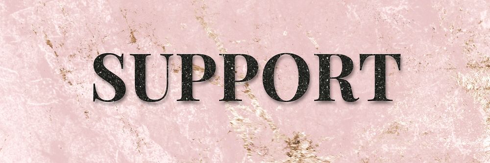 Support lettering font typography pink texture