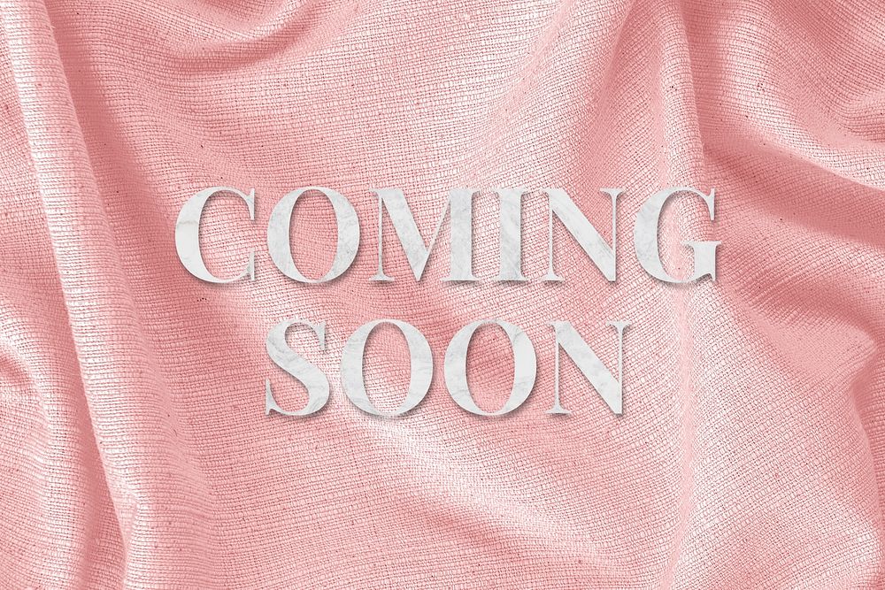 Pink Coming soon word art typography