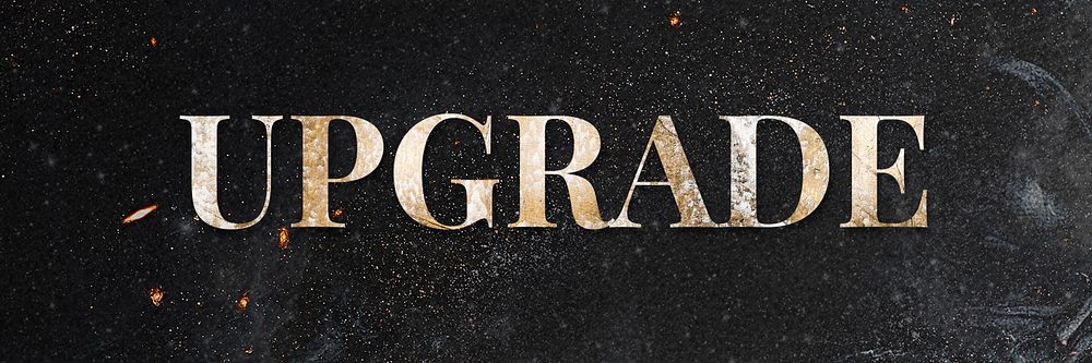Gold font upgrade word typography