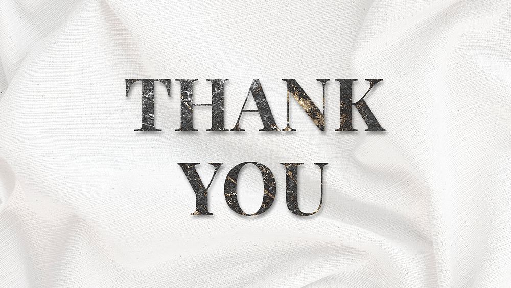 Text Thank you marble word typography