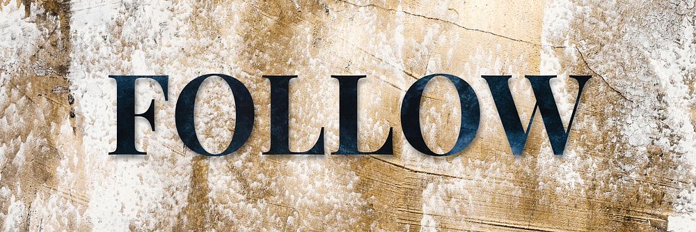 Follow lettering font typography gold texture