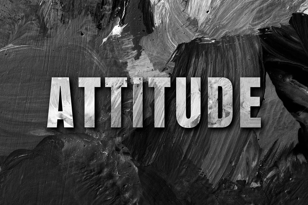Attitude uppercase letters typography on brush stroke background