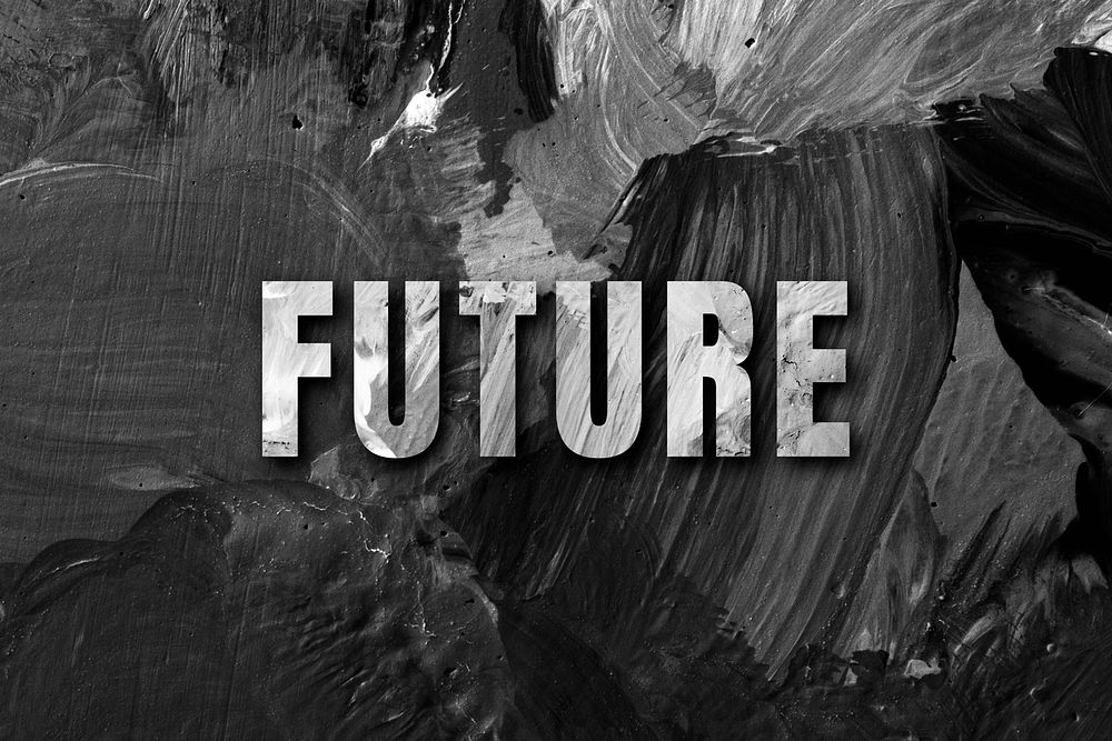 Future uppercase letters typography on brush stroke background