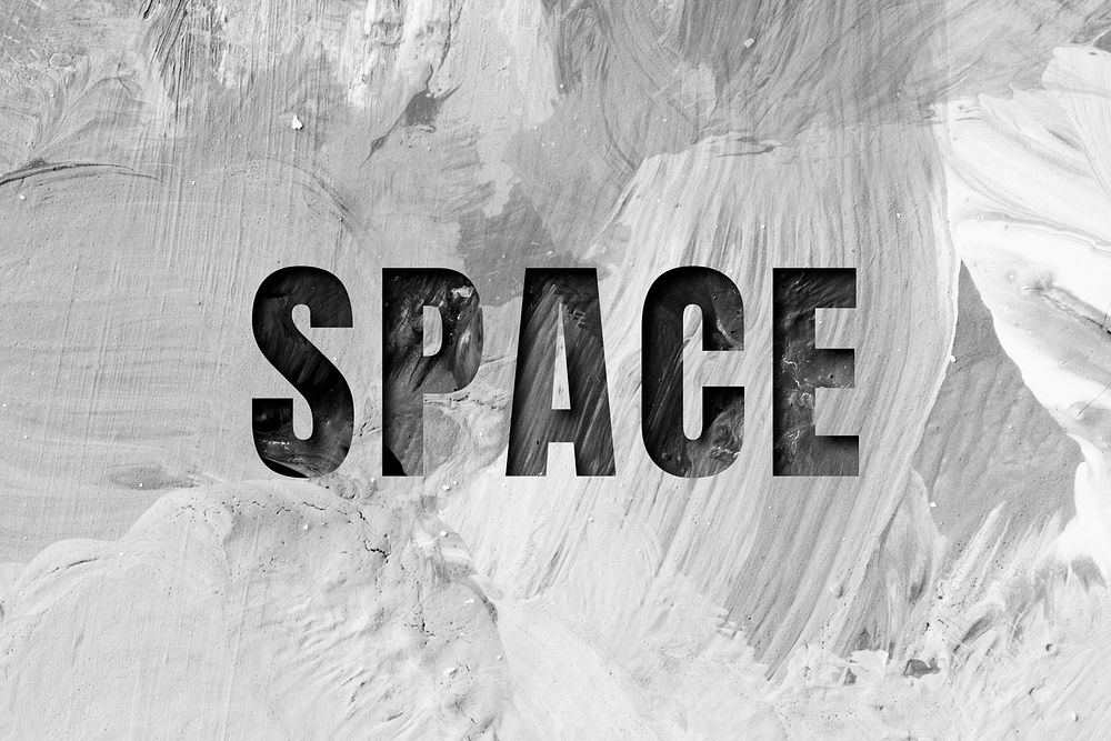 Space uppercase letters typography on brush stroke background