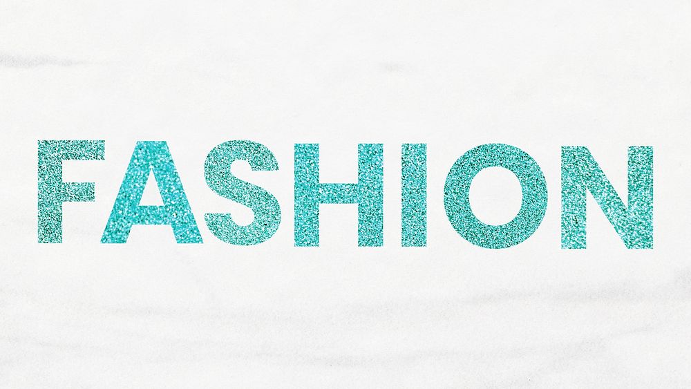 Shiny blue Fashion word typography with white background