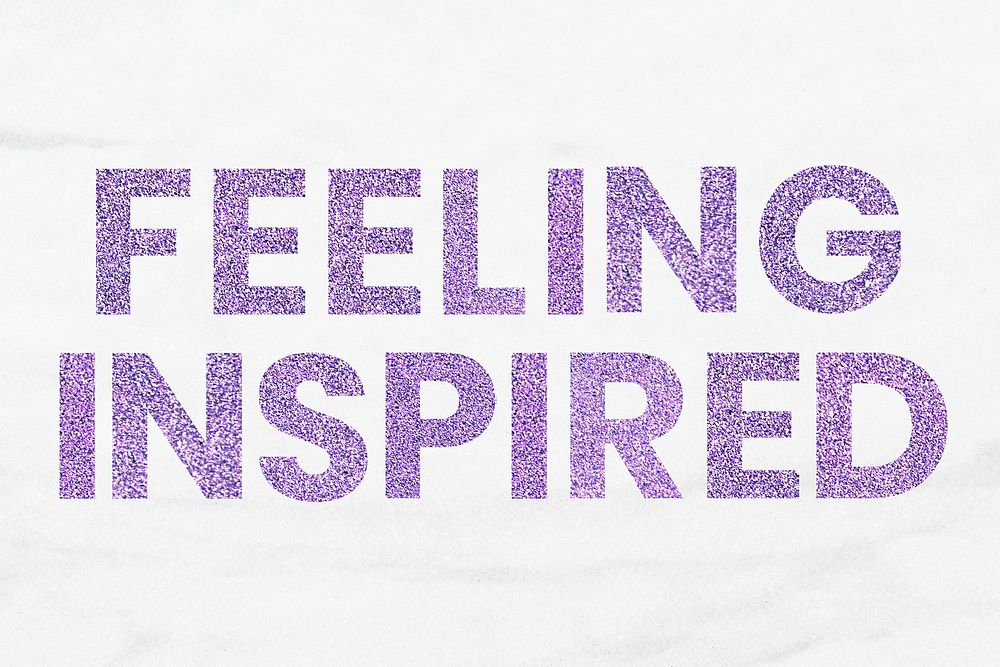 Purple Feeling Inspired sparkly typography word