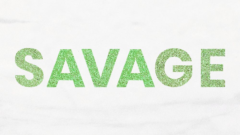 Sparkly green Savage with white marble wallpaper