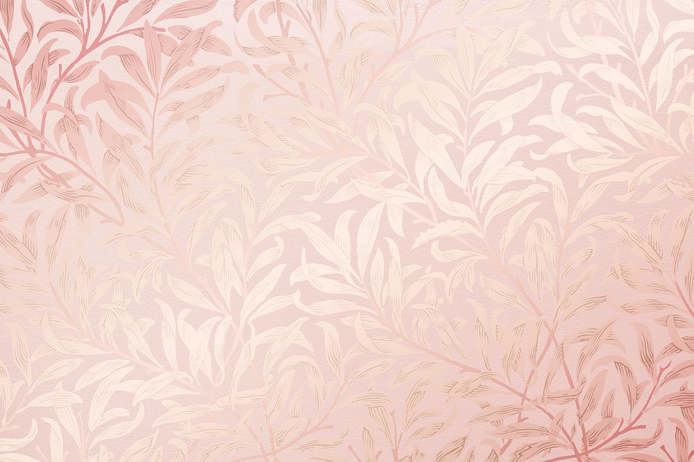 Pink pattern background, vintage botanical design psd, remix from artwork by William Morris