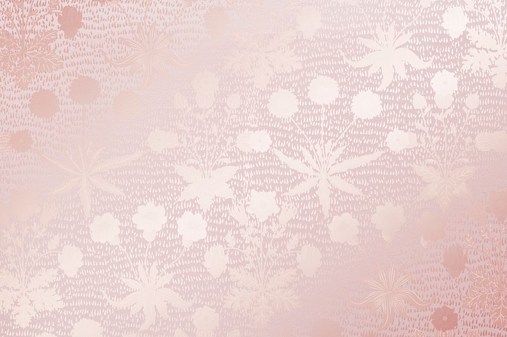 Pink flower background, vintage pattern in aesthetic design psd