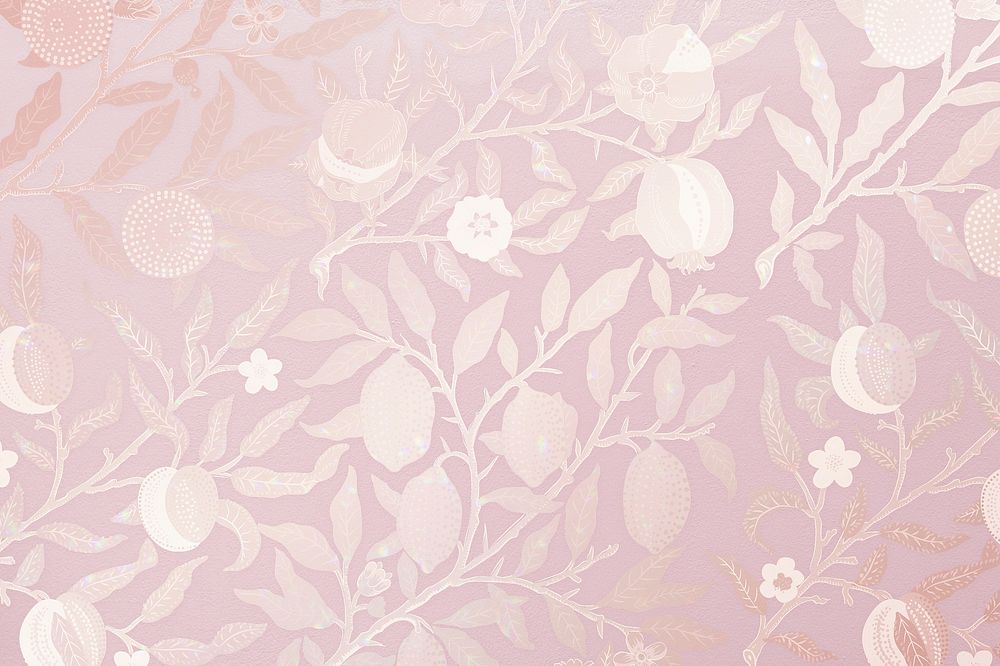Floral gradient background, vintage botanical pattern in aesthetic design psd