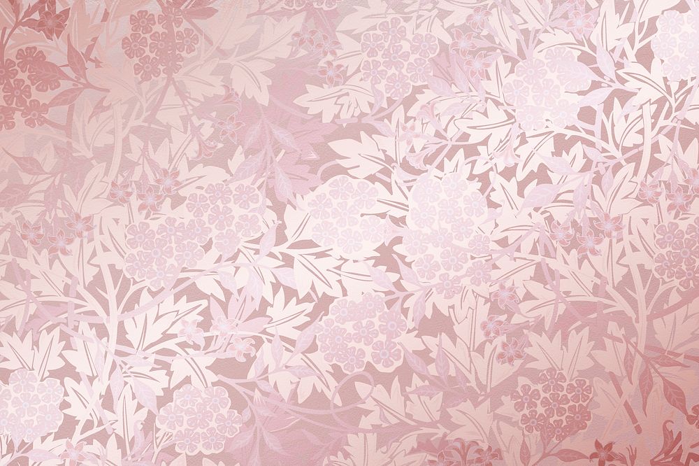 Vintage flower background, pink pattern in aesthetic design psd
