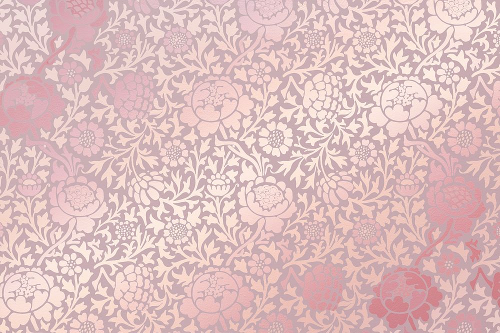 Floral gradient background, vintage botanical pattern in aesthetic design psd