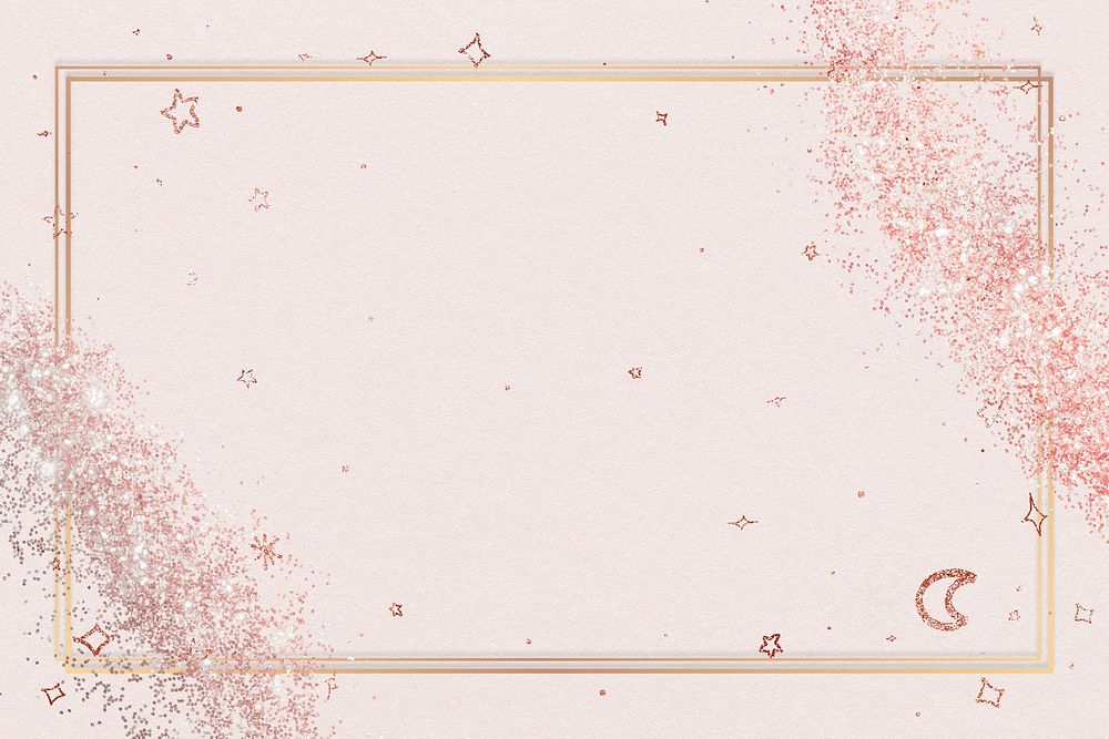 Festive glitter frame psd sparkly star pattern background