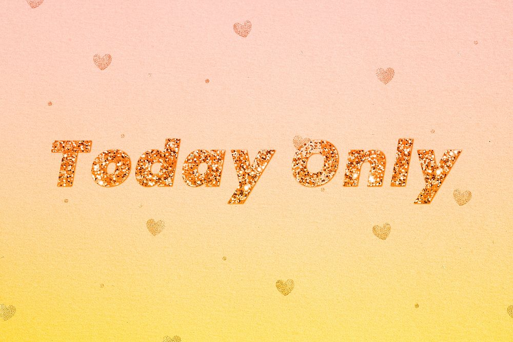 Glittery today only word lettering font