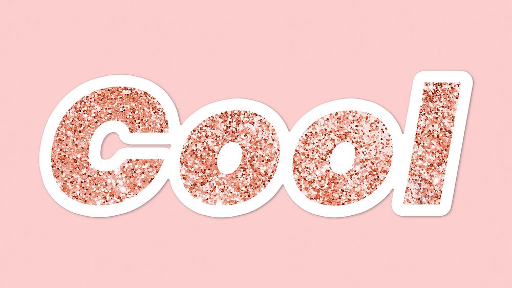 Glittery cool typography on pink background