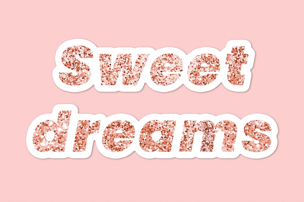 Glittery sweet dreams typography on pink background