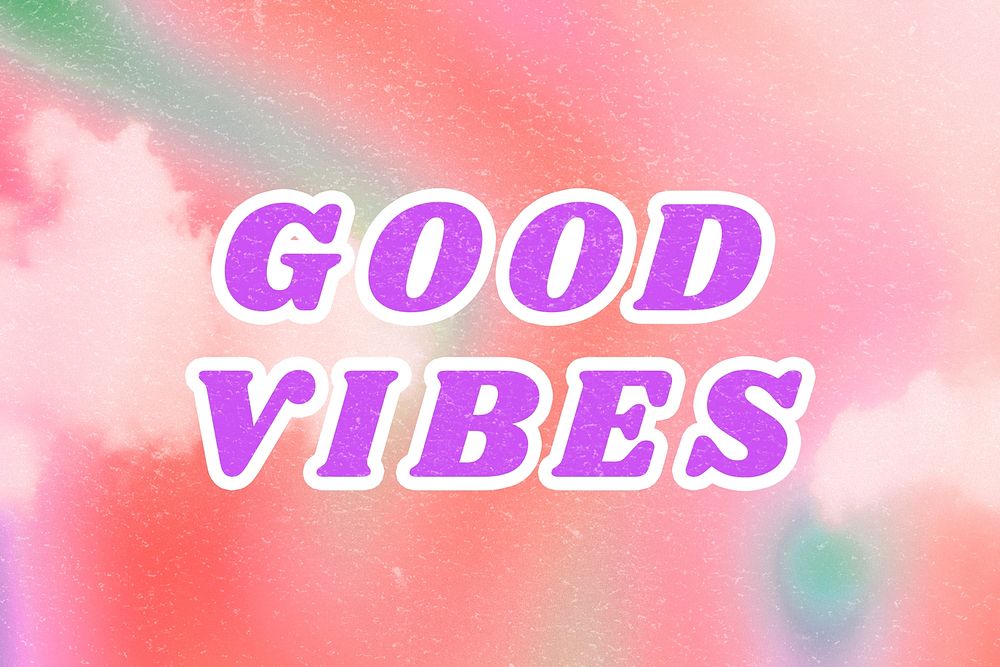 Pink Good Vibes quote aesthetic typography illustration background