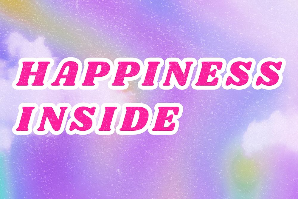 Purple Happiness Inside aesthetic cotton candy wallpaper