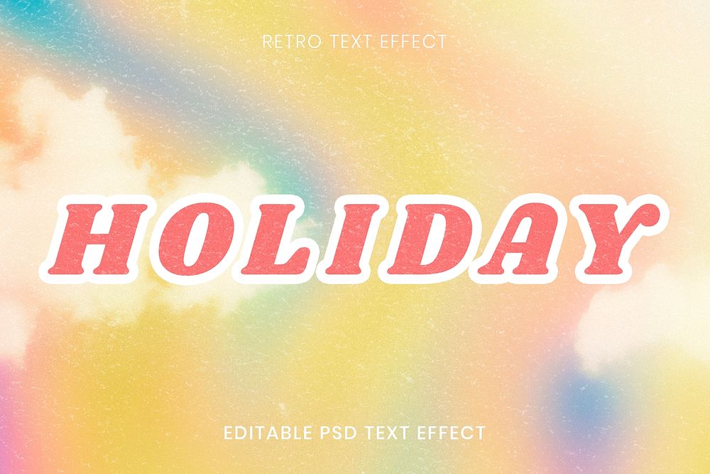Holiday yellow psd aesthetic word cotton candy wallpaper