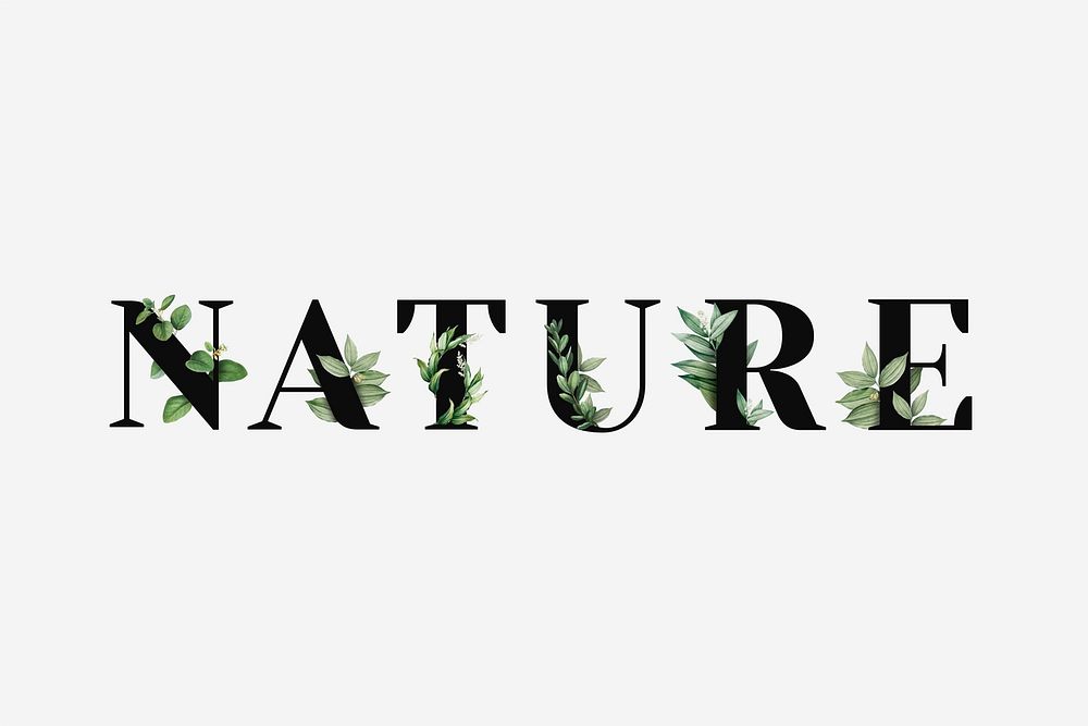 Botanical NATURE word black typography